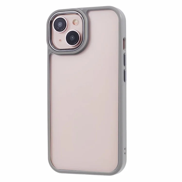 For iPhone 15 Case TPU+PC Clear Drop-proof Phone Cover with Metal Button