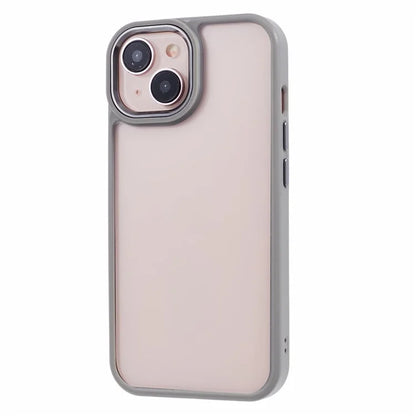 For iPhone 15 Case TPU+PC Clear Drop-proof Phone Cover with Metal Button