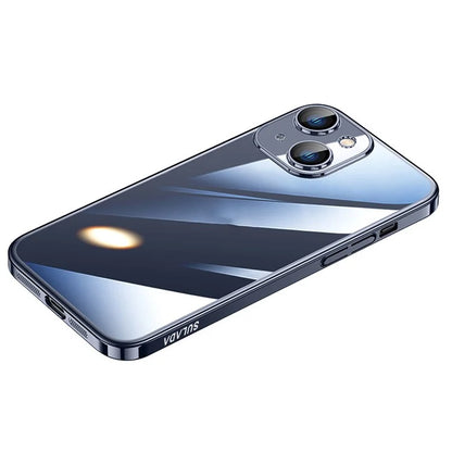 SULADA Crystal Steel Series For iPhone 15 Case TPU+Tempered Glass Clear Protective Phone Shell
