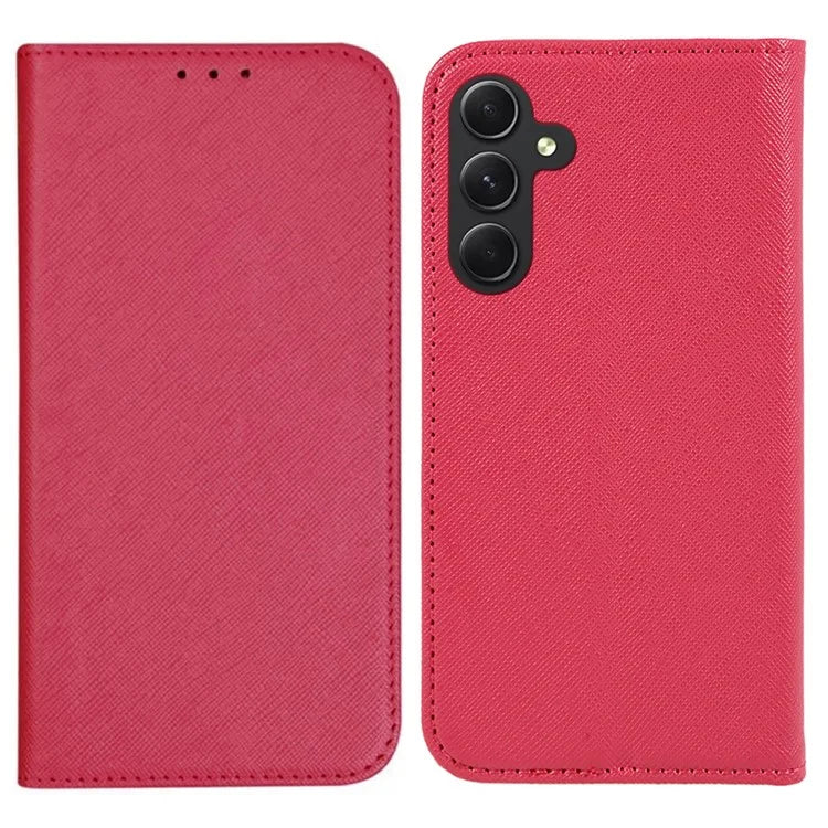 For Samsung Galaxy F34 5G / M34 5G PU Leather Wallet Case Cross Texture Magnetic Stand Phone Cover