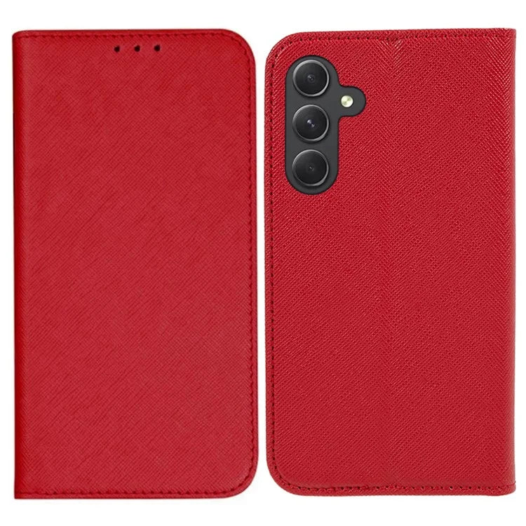 For Samsung Galaxy F34 5G / M34 5G PU Leather Wallet Case Cross Texture Magnetic Stand Phone Cover