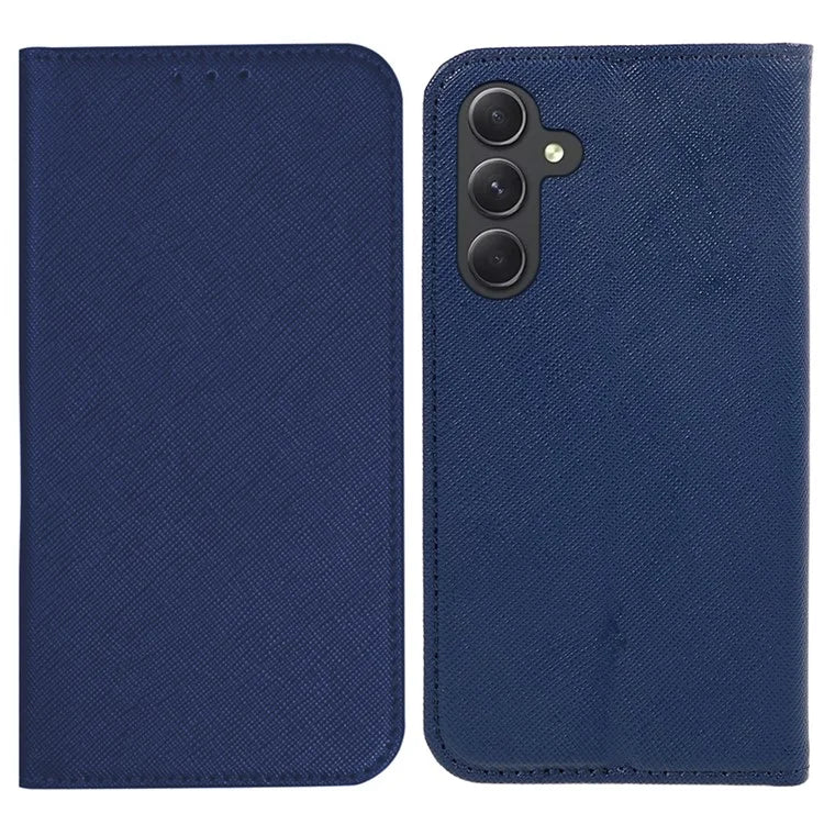 For Samsung Galaxy F34 5G / M34 5G PU Leather Wallet Case Cross Texture Magnetic Stand Phone Cover