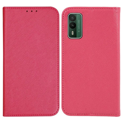 For Nokia XR21 Cross Texture Wallet Phone Shell Magnetic Closing PU Leather Stand Cover