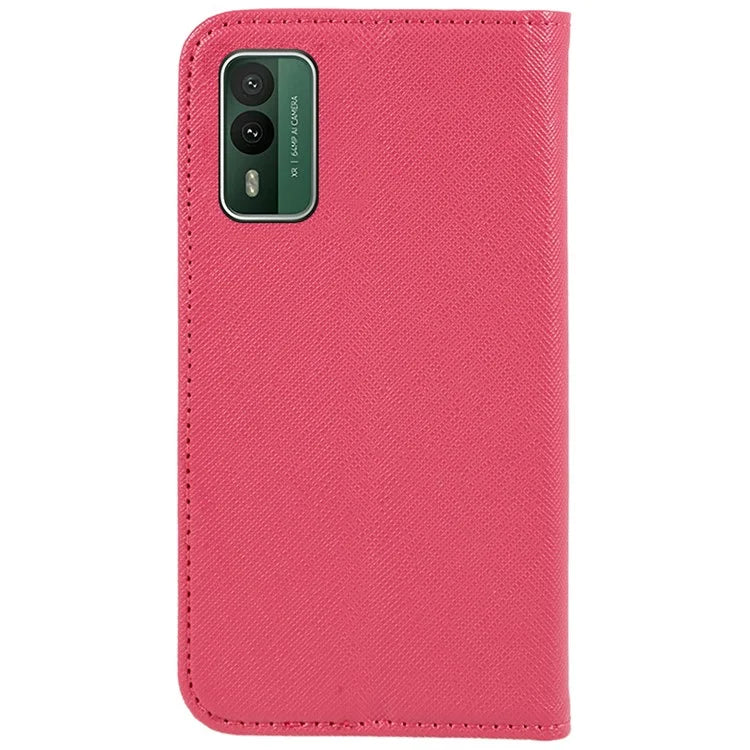 For Nokia XR21 Cross Texture Wallet Phone Shell Magnetic Closing PU Leather Stand Cover