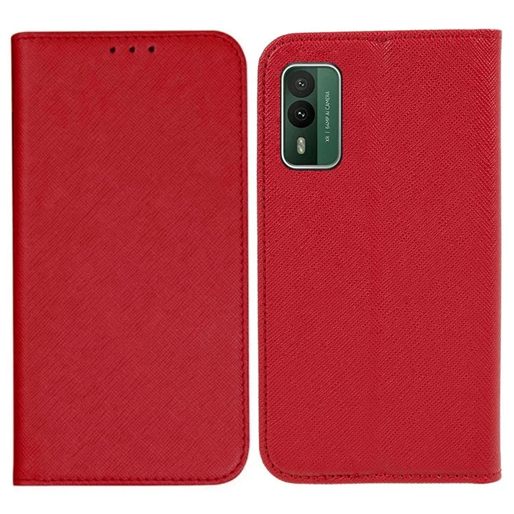 For Nokia XR21 Cross Texture Wallet Phone Shell Magnetic Closing PU Leather Stand Cover