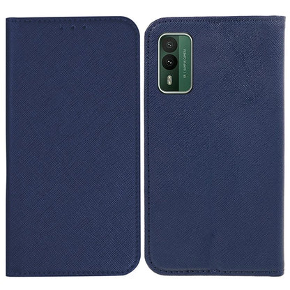 For Nokia XR21 Cross Texture Wallet Phone Shell Magnetic Closing PU Leather Stand Cover
