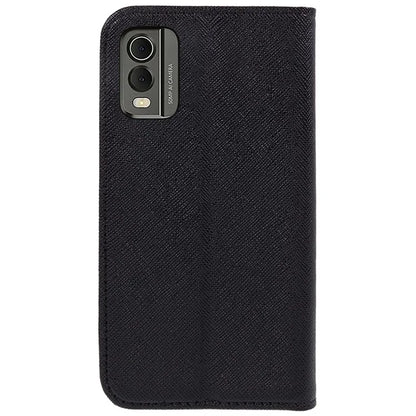 For Nokia C32 Magnetic Closing PU Leather Case Cross Texture Stand Wallet Protective Phone Cover