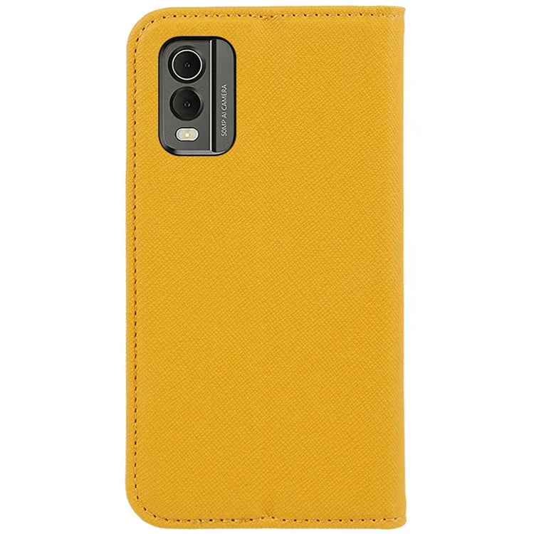 For Nokia C32 Magnetic Closing PU Leather Case Cross Texture Stand Wallet Protective Phone Cover