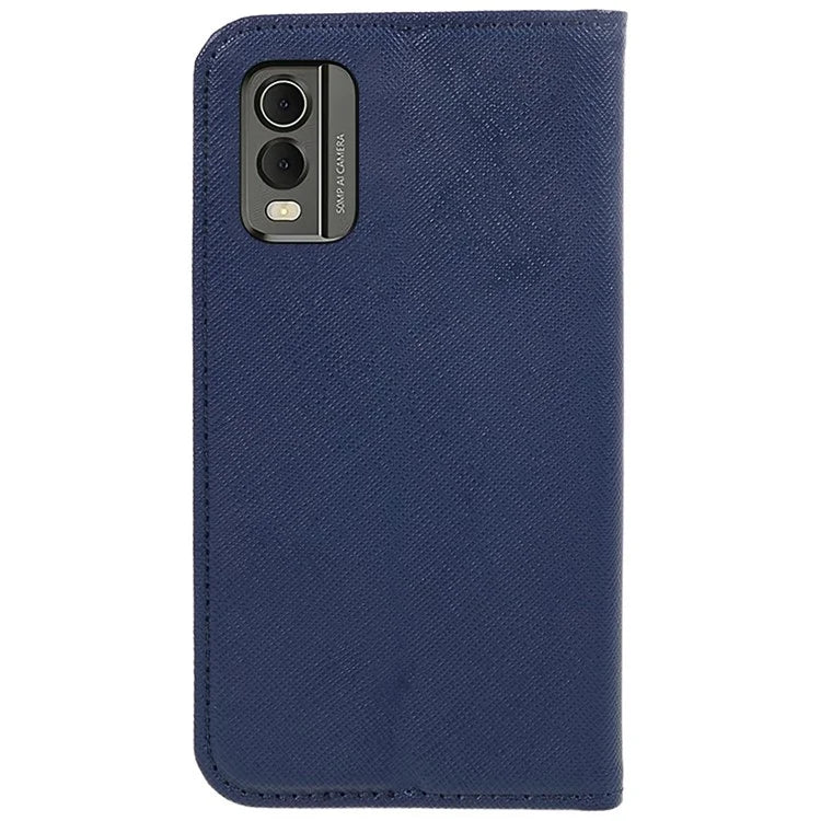 For Nokia C32 Magnetic Closing PU Leather Case Cross Texture Stand Wallet Protective Phone Cover