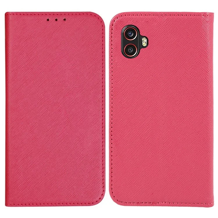 For Samsung Galaxy Xcover6 Pro 5G PU Leather Wallet Stand Case Cross Texture Magnetic Phone Cover