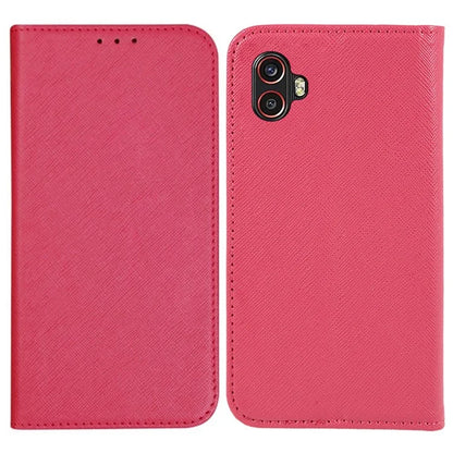 For Samsung Galaxy Xcover6 Pro 5G PU Leather Wallet Stand Case Cross Texture Magnetic Phone Cover