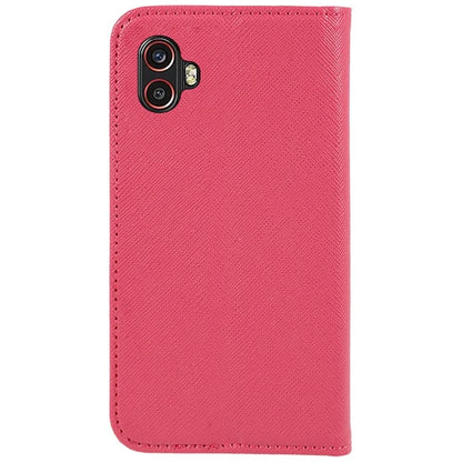 For Samsung Galaxy Xcover6 Pro 5G PU Leather Wallet Stand Case Cross Texture Magnetic Phone Cover