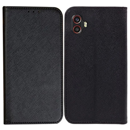 For Samsung Galaxy Xcover6 Pro 5G PU Leather Wallet Stand Case Cross Texture Magnetic Phone Cover