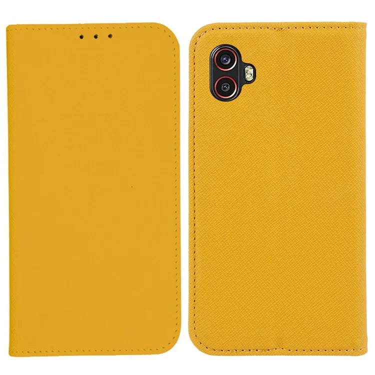 For Samsung Galaxy Xcover6 Pro 5G PU Leather Wallet Stand Case Cross Texture Magnetic Phone Cover
