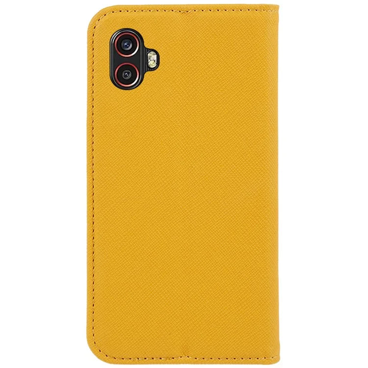 For Samsung Galaxy Xcover6 Pro 5G PU Leather Wallet Stand Case Cross Texture Magnetic Phone Cover