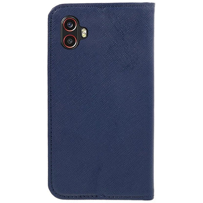 For Samsung Galaxy Xcover6 Pro 5G PU Leather Wallet Stand Case Cross Texture Magnetic Phone Cover