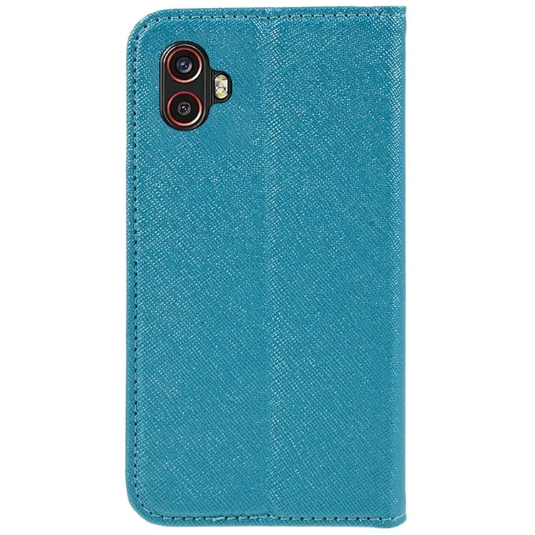 For Samsung Galaxy Xcover6 Pro 5G PU Leather Wallet Stand Case Cross Texture Magnetic Phone Cover