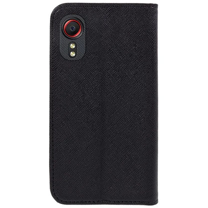 For Samsung Galaxy Xcover 5 Shockproof PU Leather Wallet Stand Case Cross Texture Phone Cover