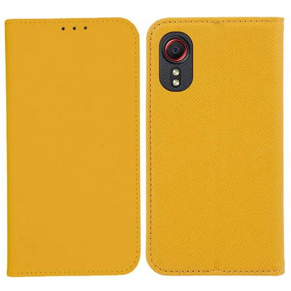For Samsung Galaxy Xcover 5 Shockproof PU Leather Wallet Stand Case Cross Texture Phone Cover