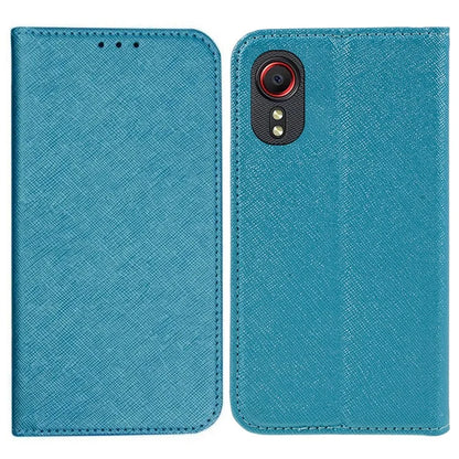 For Samsung Galaxy Xcover 5 Shockproof PU Leather Wallet Stand Case Cross Texture Phone Cover