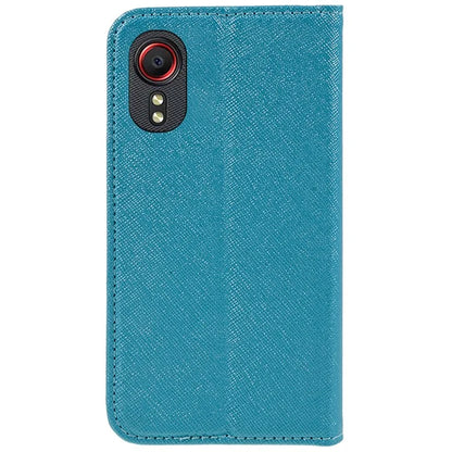 For Samsung Galaxy Xcover 5 Shockproof PU Leather Wallet Stand Case Cross Texture Phone Cover