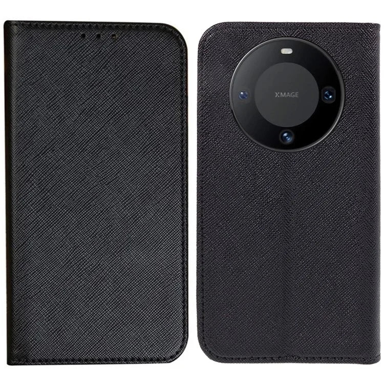 For Huawei Mate 60 PU Leather Wallet Stand Case Shockproof Cross Texture Phone Cover