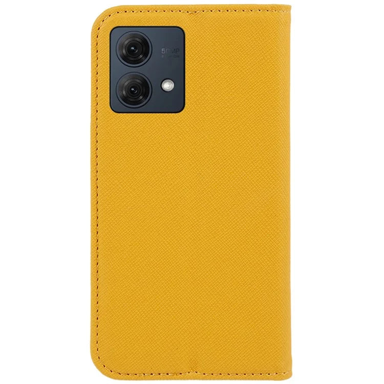 For Motorola Moto G84 5G Cross Texture Phone Cover Shockproof Leather Wallet Stand Case