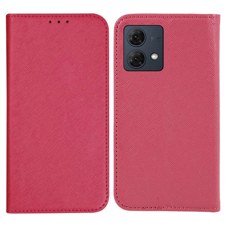 For Motorola Moto G84 5G Cross Texture Phone Cover Shockproof Leather Wallet Stand Case