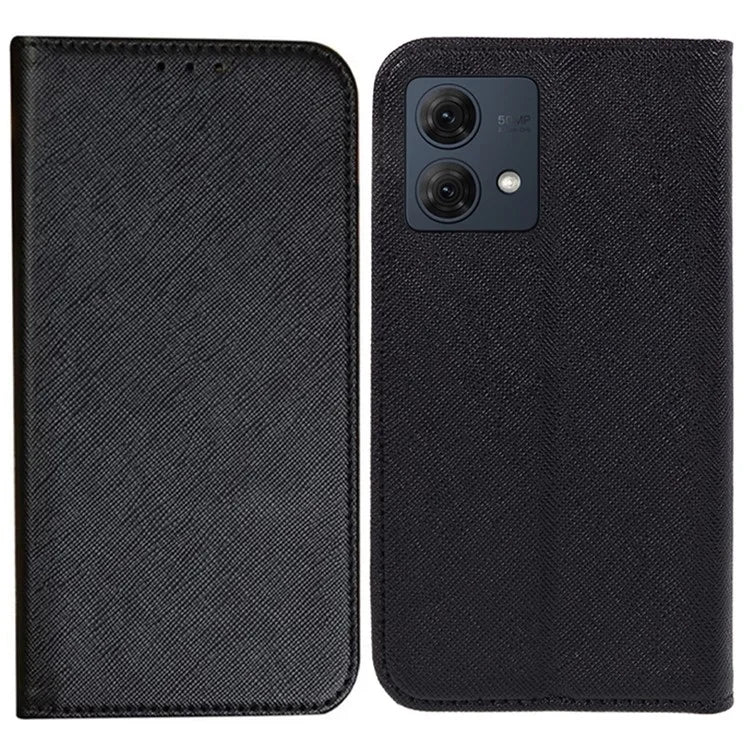 For Motorola Moto G84 5G Cross Texture Phone Cover Shockproof Leather Wallet Stand Case