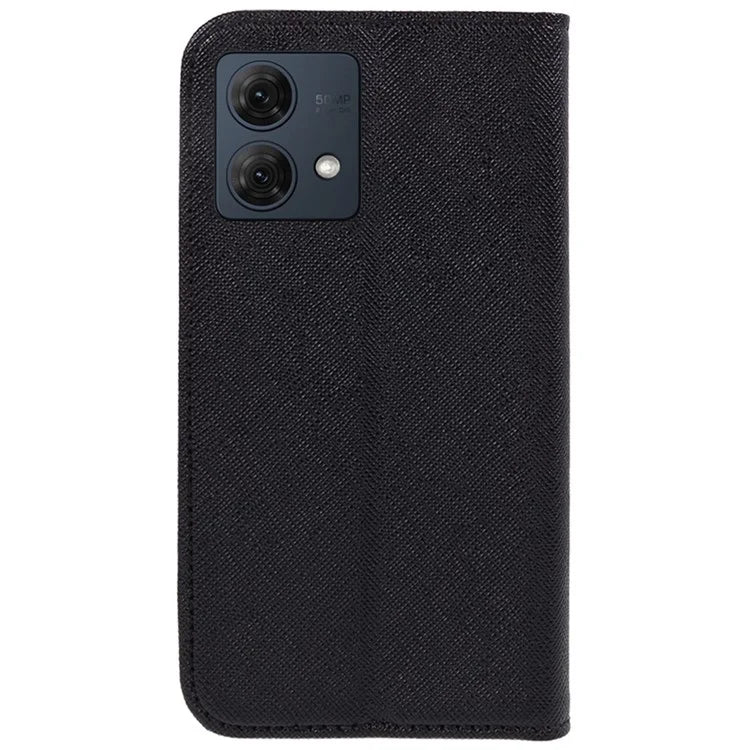For Motorola Moto G84 5G Cross Texture Phone Cover Shockproof Leather Wallet Stand Case