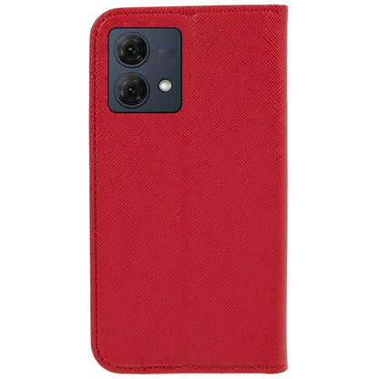 For Motorola Moto G84 5G Cross Texture Phone Cover Shockproof Leather Wallet Stand Case