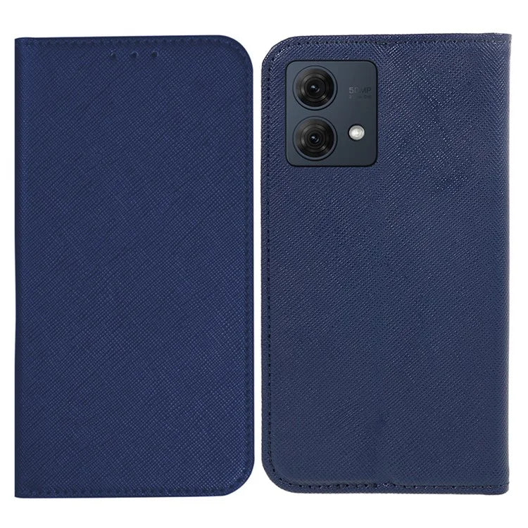 For Motorola Moto G84 5G Cross Texture Phone Cover Shockproof Leather Wallet Stand Case