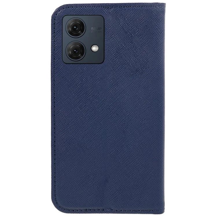 For Motorola Moto G84 5G Cross Texture Phone Cover Shockproof Leather Wallet Stand Case