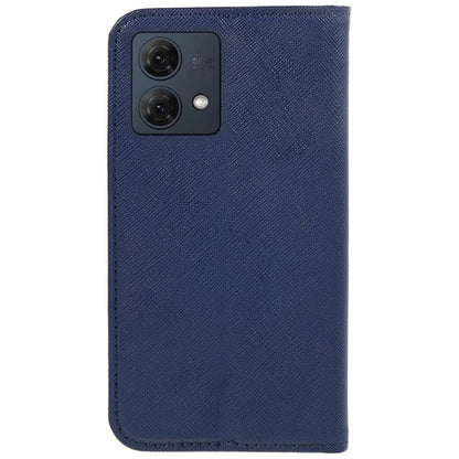 For Motorola Moto G84 5G Cross Texture Phone Cover Shockproof Leather Wallet Stand Case