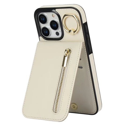 Phone Case for iPhone 14 Pro Max , RFID Blocking Wallet Retro PU+TPU Cellphone Kickstand Cover