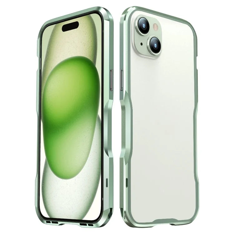 LUPHIE For iPhone 15 Plus Bumper Case Drop-proof Phone Protective Metal Frame