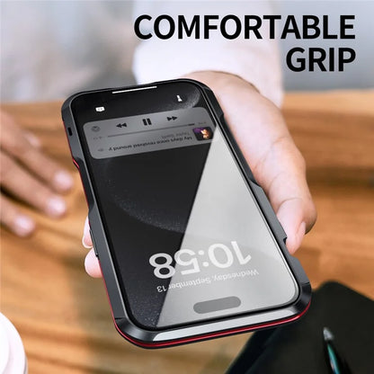LUPHIE For iPhone 15 Plus Bumper Case Drop-proof Phone Protective Metal Frame