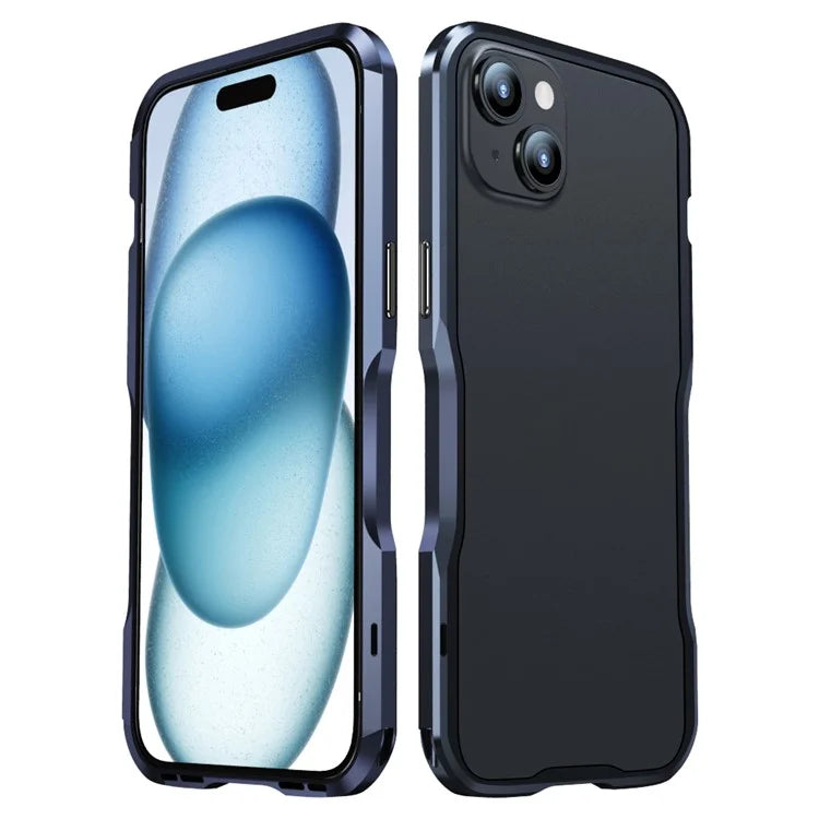 LUPHIE For iPhone 15 Plus Bumper Case Drop-proof Phone Protective Metal Frame