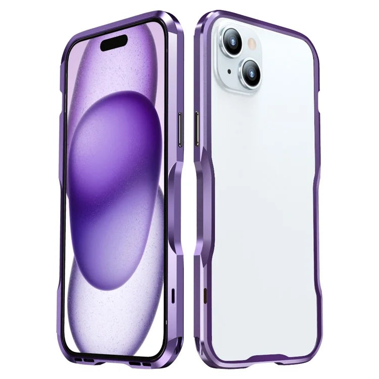 LUPHIE For iPhone 15 Plus Bumper Case Drop-proof Phone Protective Metal Frame
