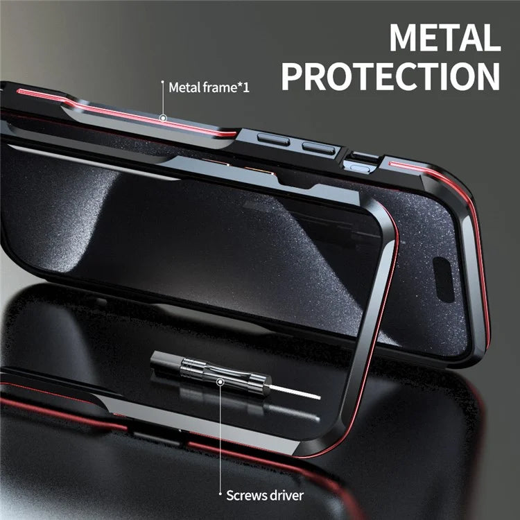 LUPHIE For iPhone 15 Plus Bumper Case Drop-proof Phone Protective Metal Frame