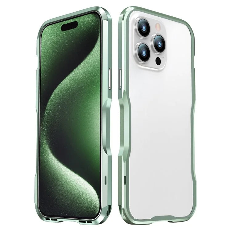 LUPHIE For iPhone 15 Pro Max Bumper Case Screw Lock Mobile Phone Metal Frame