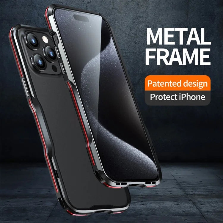 LUPHIE For iPhone 15 Pro Max Bumper Case Screw Lock Mobile Phone Metal Frame