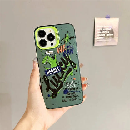 For iPhone 15 Pro Max Phone Cover PC+TPU Colorful Pattern Printing Art Case