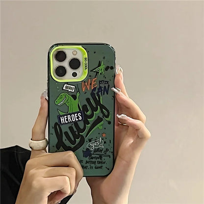 For iPhone 15 Pro Max Phone Cover PC+TPU Colorful Pattern Printing Art Case