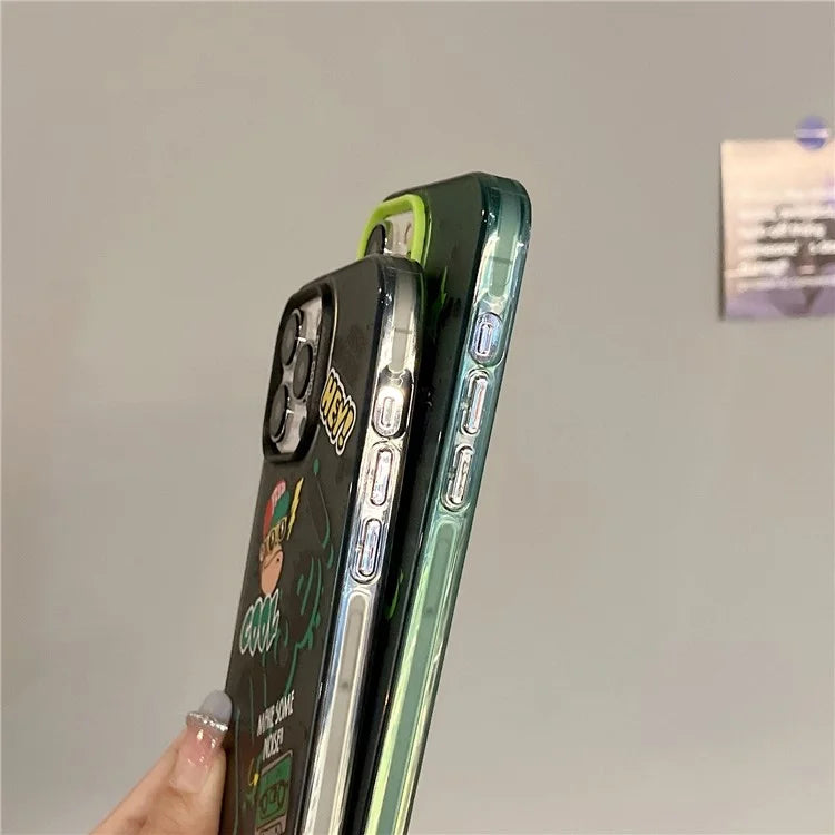 For iPhone 15 Pro Max Phone Cover PC+TPU Colorful Pattern Printing Art Case