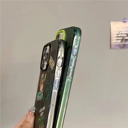 For iPhone 15 Pro Max Phone Cover PC+TPU Colorful Pattern Printing Art Case