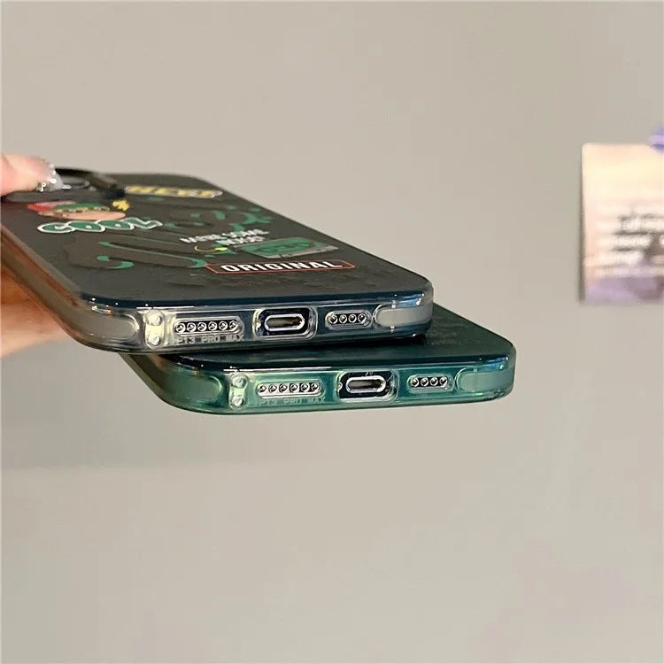 For iPhone 15 Pro Max Phone Cover PC+TPU Colorful Pattern Printing Art Case