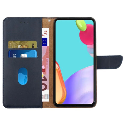 HT02 For Samsung Galaxy A05 4G Case Slim-Fit TPU + Genuine Cow Leather Cell Phone Cover