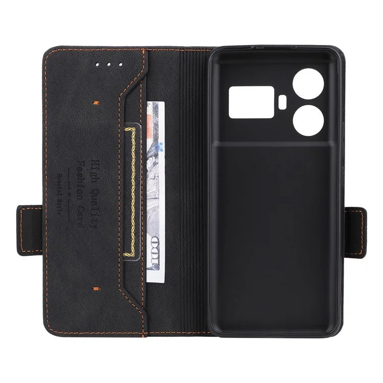 For Realme GT5 5G Case Shockproof PU Leather Wallet Stand Mobile Phone Cover