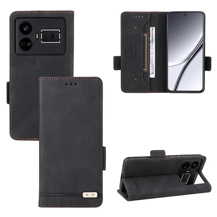 For Realme GT5 5G Case Shockproof PU Leather Wallet Stand Mobile Phone Cover
